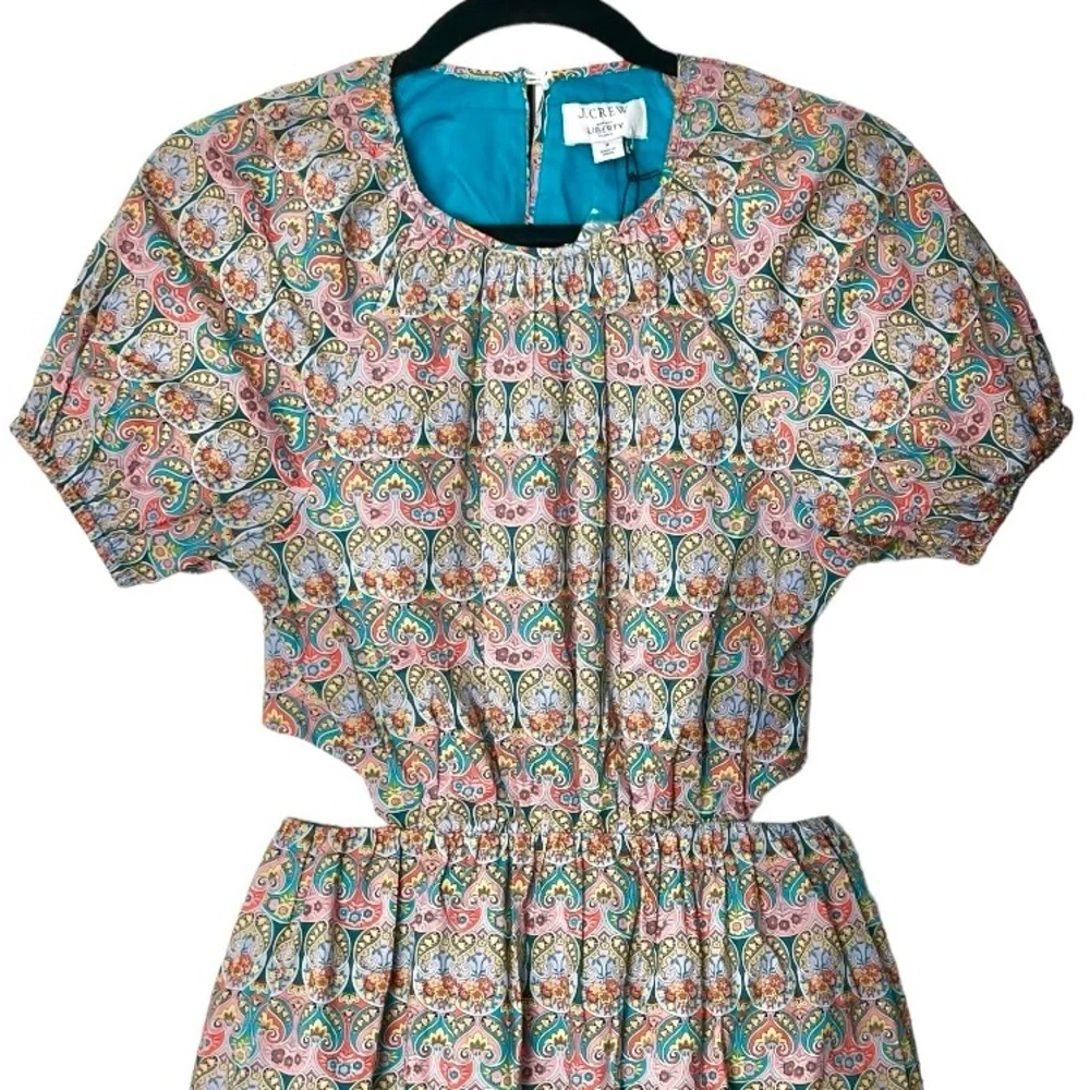 J. Crew Side Cutout Organic Cotton Dress Liberty Giorgia Duke Fabric